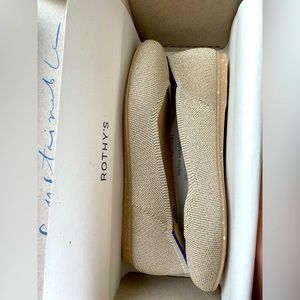 Rothy’s gold metallic flats - new in box, never worn!